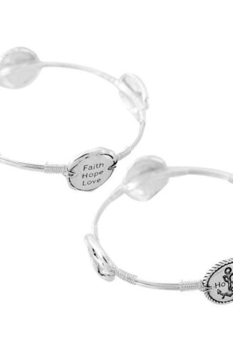 603799217750 Faith Hope Love Bangle With Ovals (Bracelet/Wristband)