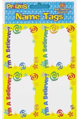 603799267953 Im A Believer Name Tags Stickers