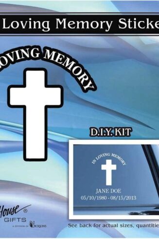 603799584791 In Loving Memory Cross Window Sticker (Bumper Sticker)