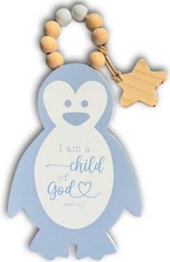 785525315555 I Am A Child Of God Penguin Door Knob Hanger John 1:12