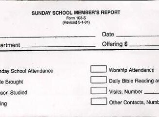 9780805408010 Sunday School Members Report Offering Envelopes