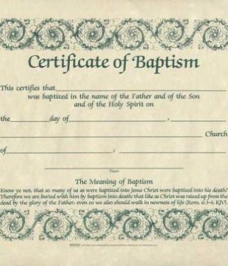 9780805472844 Certificate Of Baptism