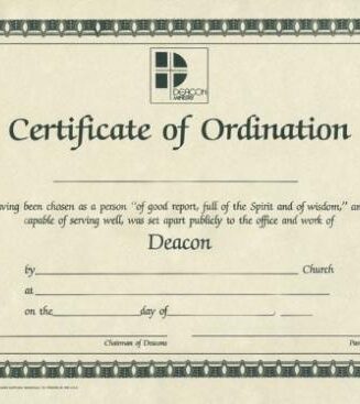 9780805472851 Certificate Of Ordination Deacon