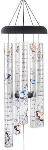 096069630890 Butterfly Memorial Picturesque Sonnet Windchime