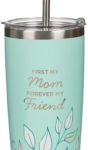 1220000324527 1st My Mom Forever My Friend Stainless Steel Travel Tumbler With Straw Isai