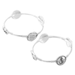 603799217750 Faith Hope Love Bangle With Ovals (Bracelet/Wristband)