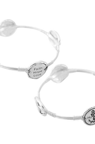 603799217750 Faith Hope Love Bangle With Ovals (Bracelet/Wristband)