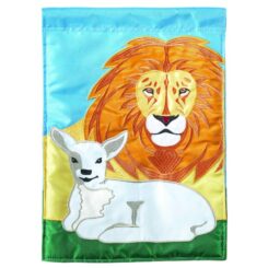 603799326575 Lion And Lamb Garden Flag