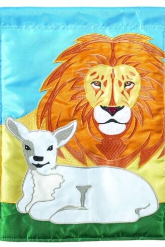 603799326575 Lion And Lamb Garden Flag