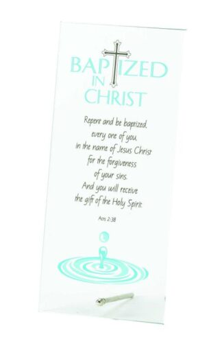 603799362023 Baptized Tabletop Glass Plaque