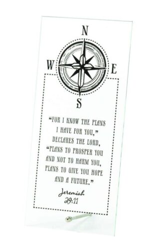 603799365932 Jeremiah 29:11 Tabletop Glass Plaque