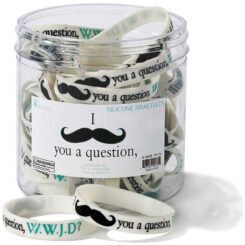 603799501309 Mustache WWJD Silicone (Bracelet/Wristband)