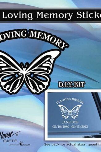 603799584784 In Loving Memory Butterfly Window Sticker (Bumper Sticker)