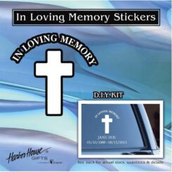 603799584791 In Loving Memory Cross Window Sticker (Bumper Sticker)