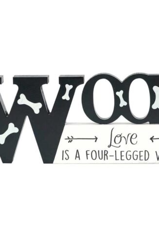 608200024736 Wood Love Is A Four Legged Word Tabletop Plaque