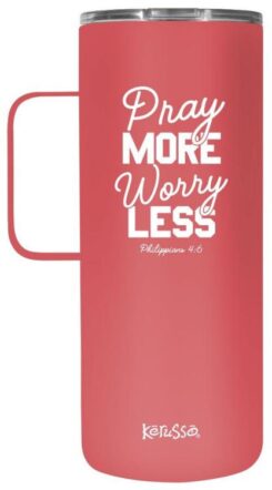 612978554180 Pray More Stainless Steel Handled Tumbler