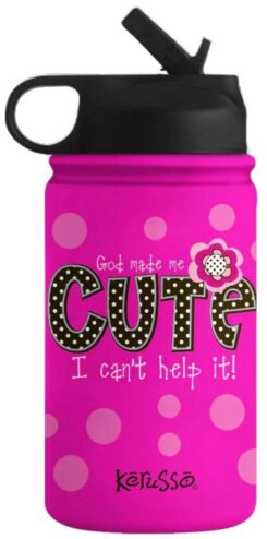 612978599143 God Made Me Cute Stainless Steel Sport Bottle