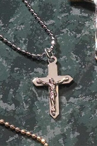 714611125112 2 Tone Petal Crucifix