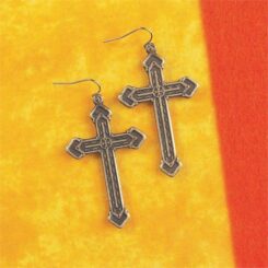 714611175391 Large Brass Ox Coptic Cross (Earring)