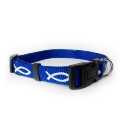 720011900242 Blue Non Padded Ichthus Collar Medium