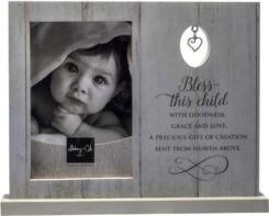 785525301701 Bless This Child Standing Frame With Heart Charm