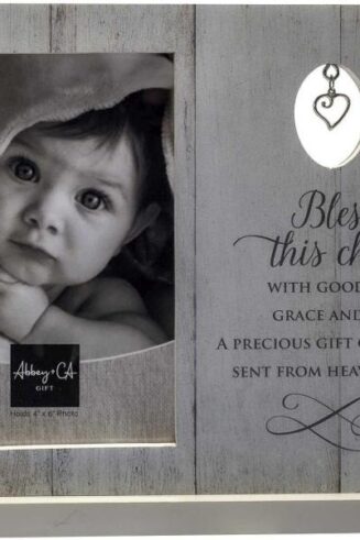 785525301701 Bless This Child Standing Frame With Heart Charm