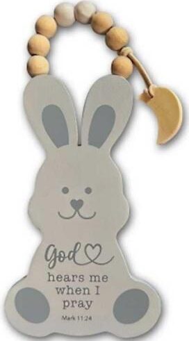 785525315562 God Hears Me When I Pray Bunny Door Knob Hanger Mark 11:24