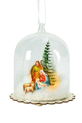 603799441704 Holy Family Lighted Glass (Ornament)