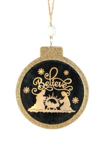 603799441834 Holy Family Believe Round Lighted (Ornament)