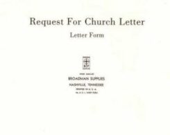 9780805480726 Request For Church Letter