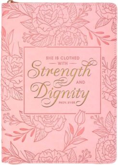 9781639522750 Strength And Dignity Journal Proverbs 31:25 Pink With Zipper