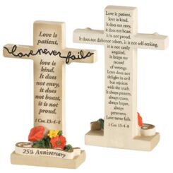 603799327664 25 Anniversary Love Tabletop Cross