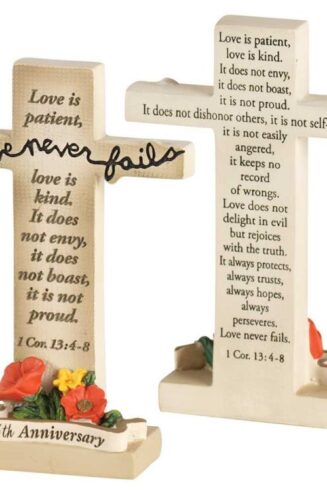 603799327664 25 Anniversary Love Tabletop Cross