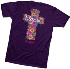 612978644195 Cherished Girl Floral Cross (Medium T-Shirt)