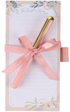 1220000327801 Compact Magnetic Refrigerator Notepad & Ballpoint Pen Set for Women: Be Still &