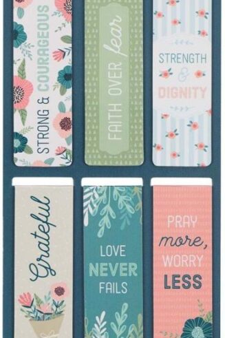 1220000137172 Set of 6 Beloved Faith Favorites w/Floral Garden Inspirational Magnetic Bookmark