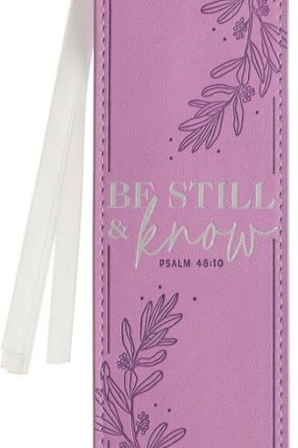 1220000139848 Purple Faux Leather Purple Floral Bookmark for Women: Be Still and Know - Psalm