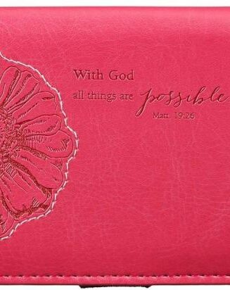 6006937117075 Checkbook Cover Pink All Things Possible Matt. 19:26