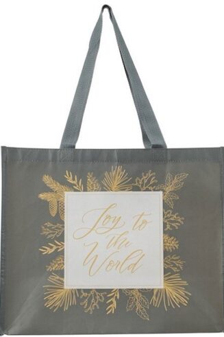 1220000328884 Joy To The World Tote Peace On Earth Shimmer Collection