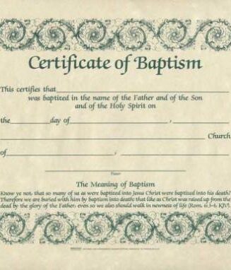 9780805472844 Certificate Of Baptism