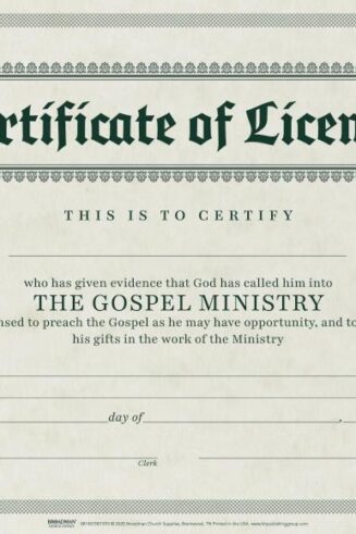 9780805472684 Certificate Of License Minister