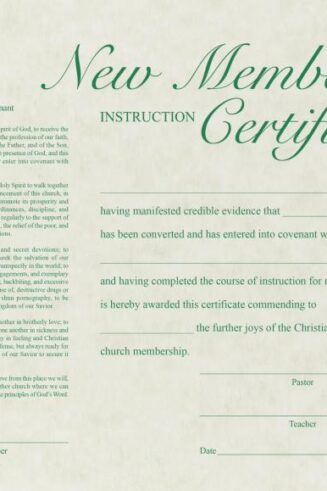 9780805472721 New Member Instruction Certificate