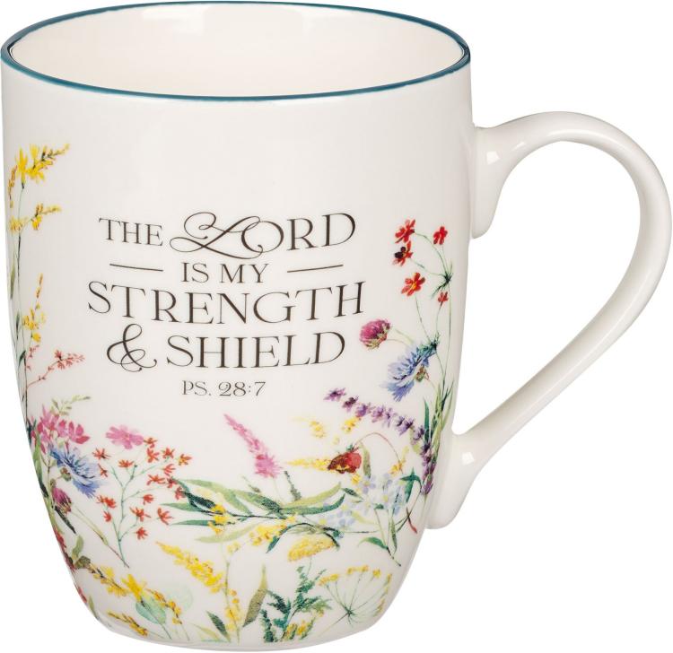 1220000323810 Inspirational Ceramic Coffee & Tea Scripture Mug for Women: Lord is My Strength