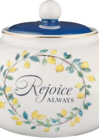 1220000324978 Large Ceramic Cute Inspirational Scripture Teapot for Women: Rejoice Always Bibl