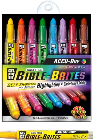 634989792788 Accu Dry Bible Brites Highlighter 8 Pack