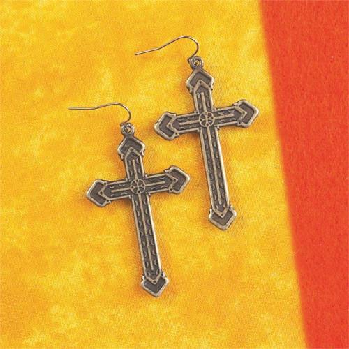 714611175391 Large Brass Ox Coptic Cross (Earring)