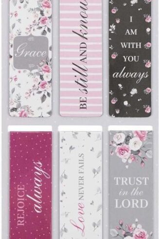 1220000137158 Set of 6 Beloved Scripture Favorites w/Pink Roses Inspirational Magnetic Bible V