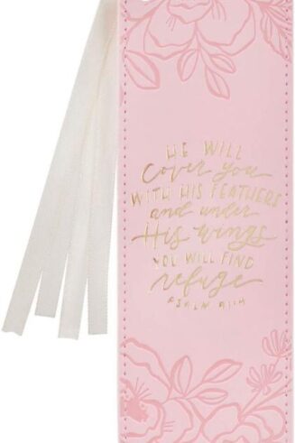 1220000328082 Premium Vegan Leather Inspirational Scripture Bookmark for Women: Under His Wing