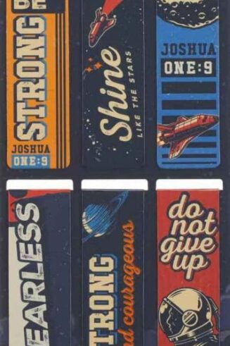 6006937170254 Be Strong Blue Space Magnetic Bookmark Set Joshua 1:9
