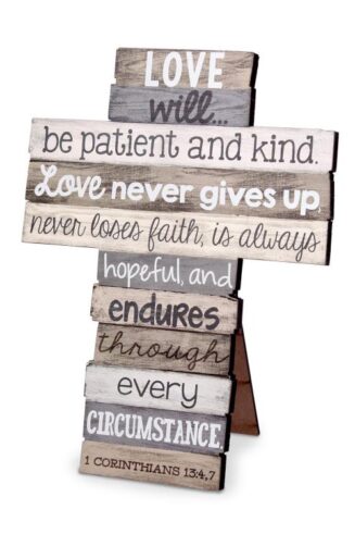 667665114284 Love Stacked Wood Cross